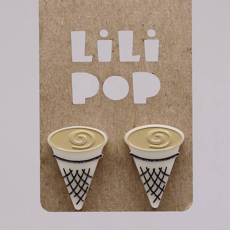 Ohrstecker Lili0716 Cornet Zieht Ahorn Zuckerzeit Beige Kunststoff von CreationsLilipop