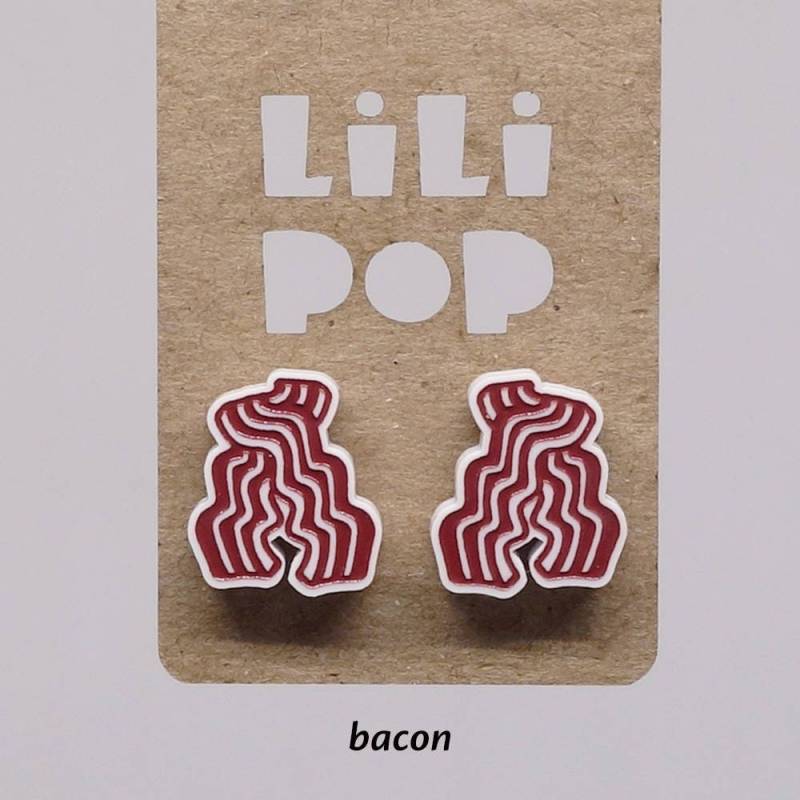 Ohrstecker Lili0718 Eier Speck Mittagessen Wiedergewonnener Kunststoff Lilipop von CreationsLilipop