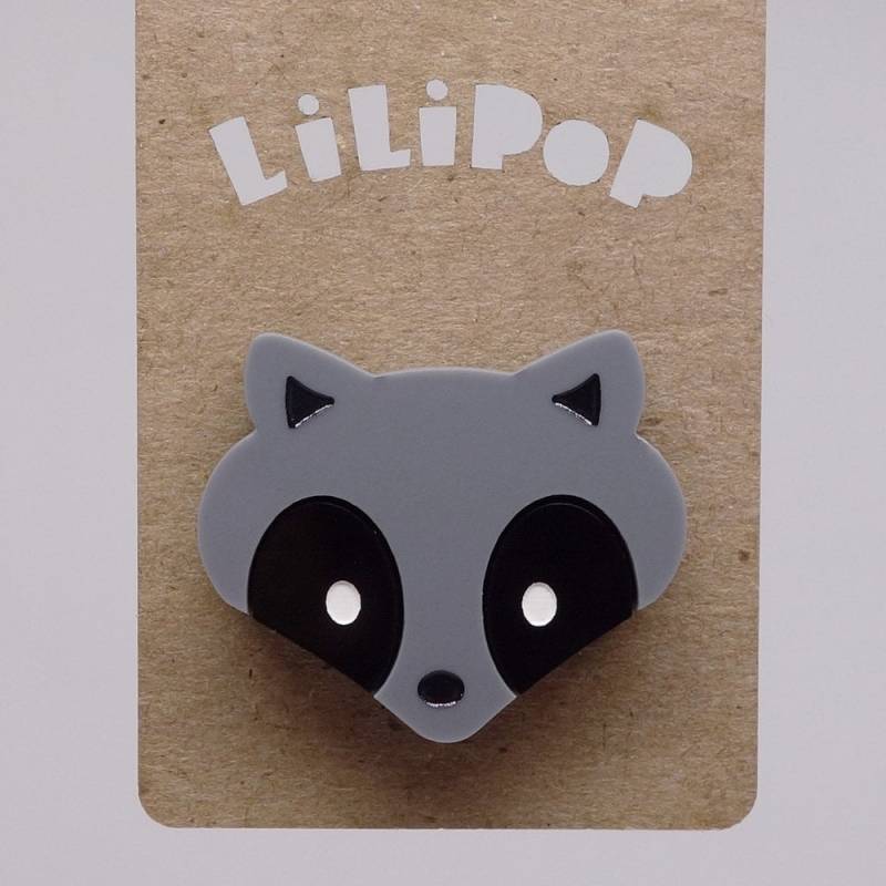 Pin Lili0296 Racoon Kunststoff Grau Schwarz Wiederhergestellten Laser Lilipop von CreationsLilipop