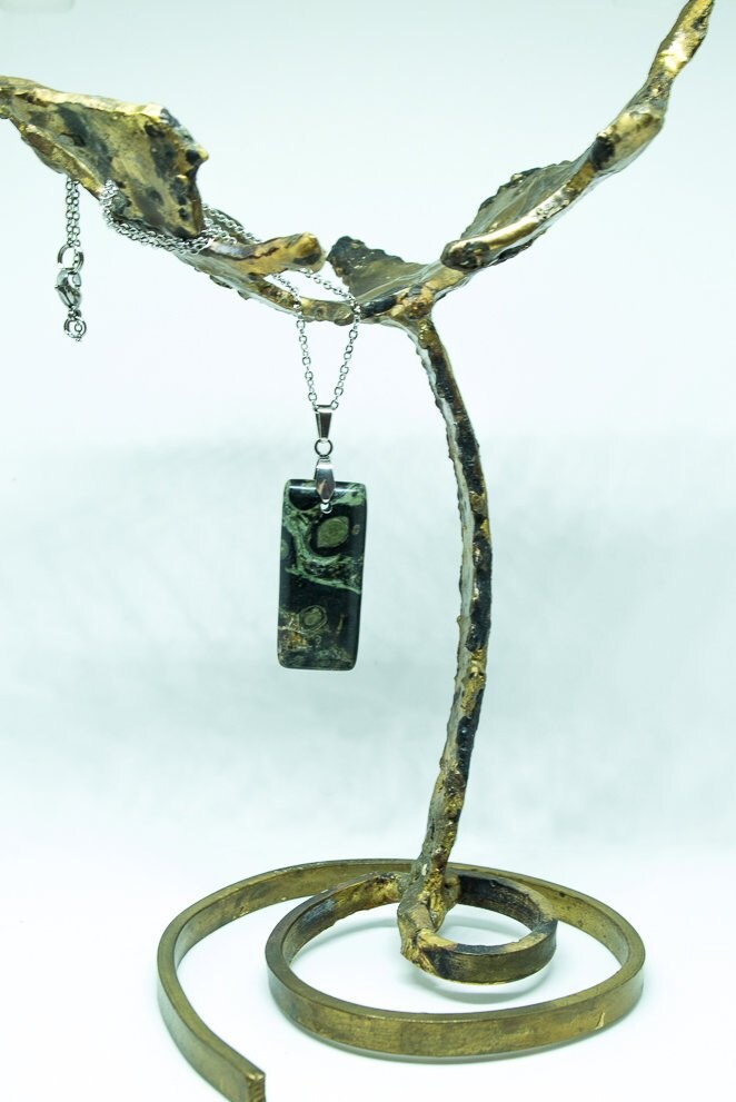 Edelstahlkette Mit Stein Jaspe Kambaba Edelstahlkette Mit Stein Jaspe Kambaba von CreationsSoperle