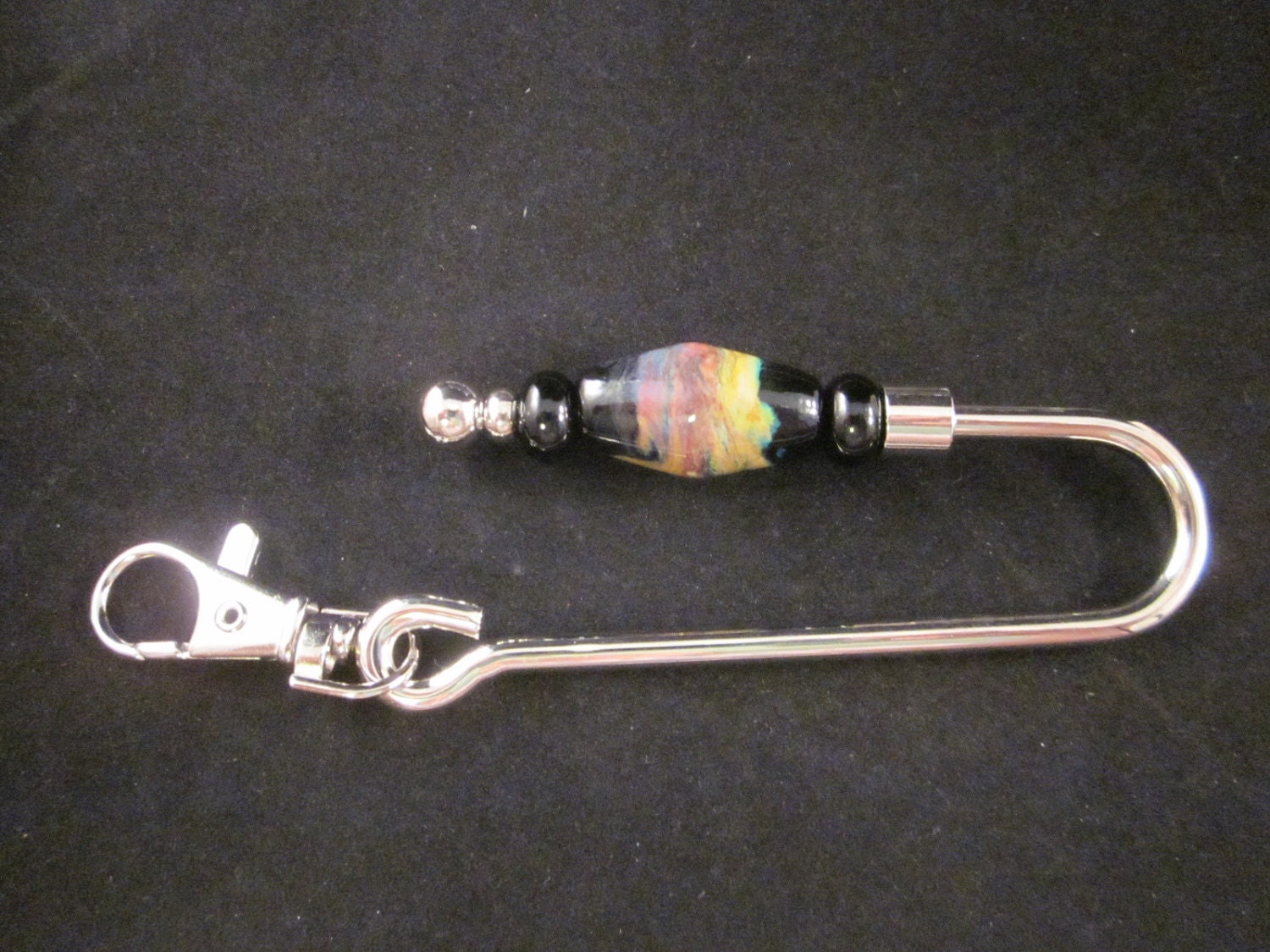 Raku Lampwork Perlen Schlüsselfinder Handwerklich Gefertigte Geldbörse Haken von CreationsbyCynthia1
