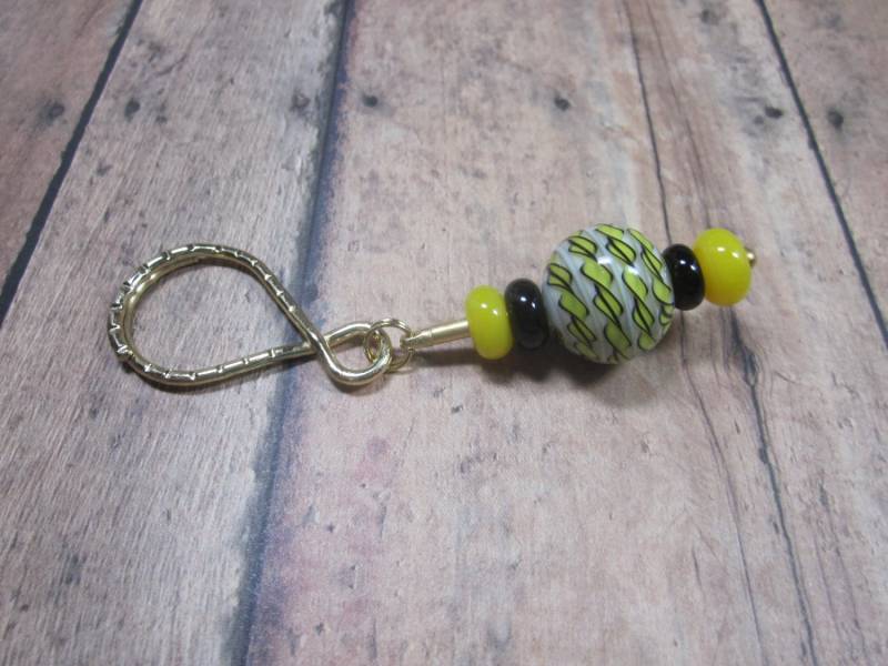 Lampwork Glasperlen Schlüsselanhänger Ring - Gold Finish Handwerker von CreationsbyCynthia1