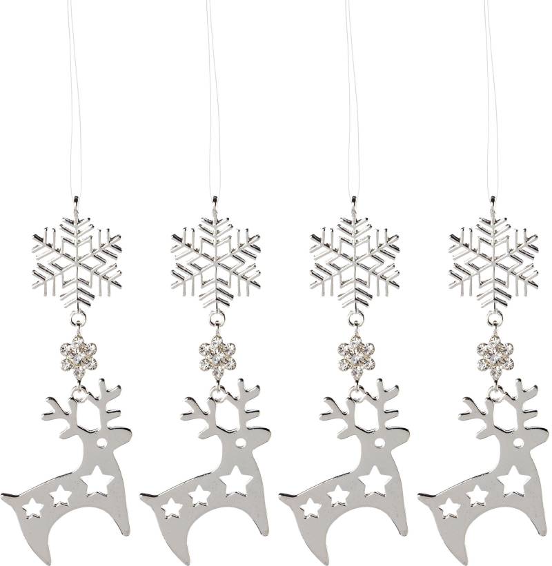 Creativ deco Baumbehang "Schneeflocke & Rentier, Weihnachtsdeko, Christbaumschmuck" mit liebevollen Details von Creativ Deco