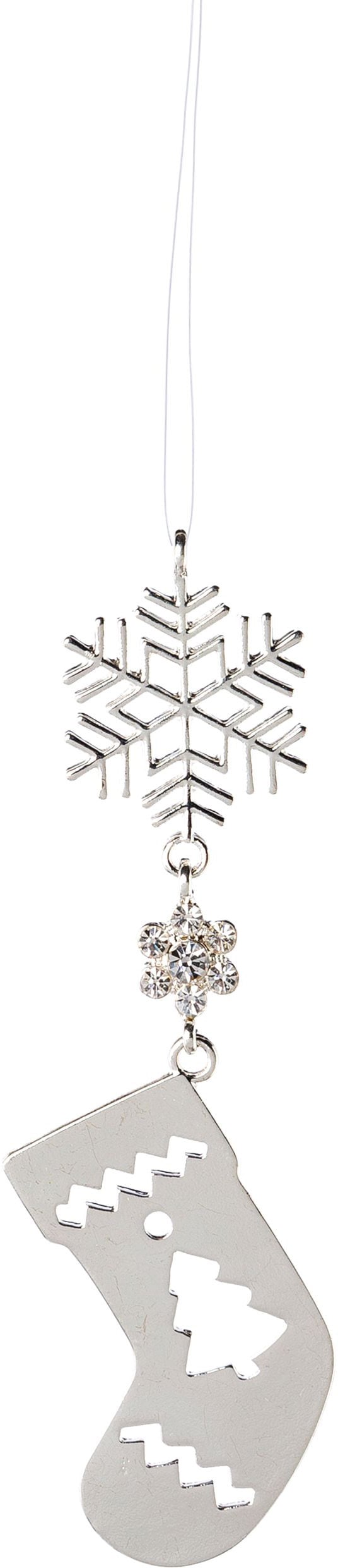 Creativ deco Baumbehang "Schneeflocke & Socken, Weihnachtsdeko, Christbaumschmuck" mit liebevollen Details von Creativ Deco