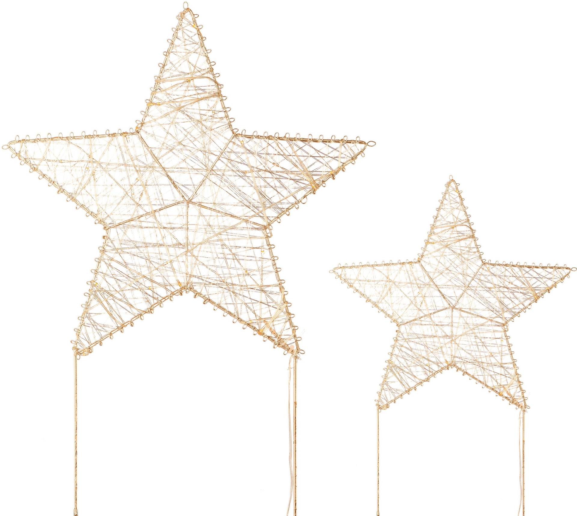 Creativ deco Dekostern "LUMIA, Deko-Objekt Stern" Weihnachtsdeko, Batteriebetrieb, 2er Set von Creativ Deco