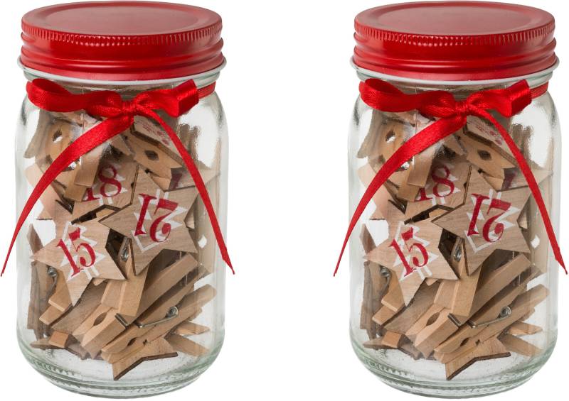 Creativ deco Dekostern "Weihnachtsstern, Weihnachtsdeko" 2 Gläser á 24 Holzsterne; Maße der Sterne: ca. 4x4 cm zzgl. Klammer Creativ deco Dekostern "Weihnachtsstern, Weihnachtsdeko" 2 Gläser á 24 Holzsterne; Maße der Sterne: ca. 4x4 cm zzgl. Klammer von Creativ Deco