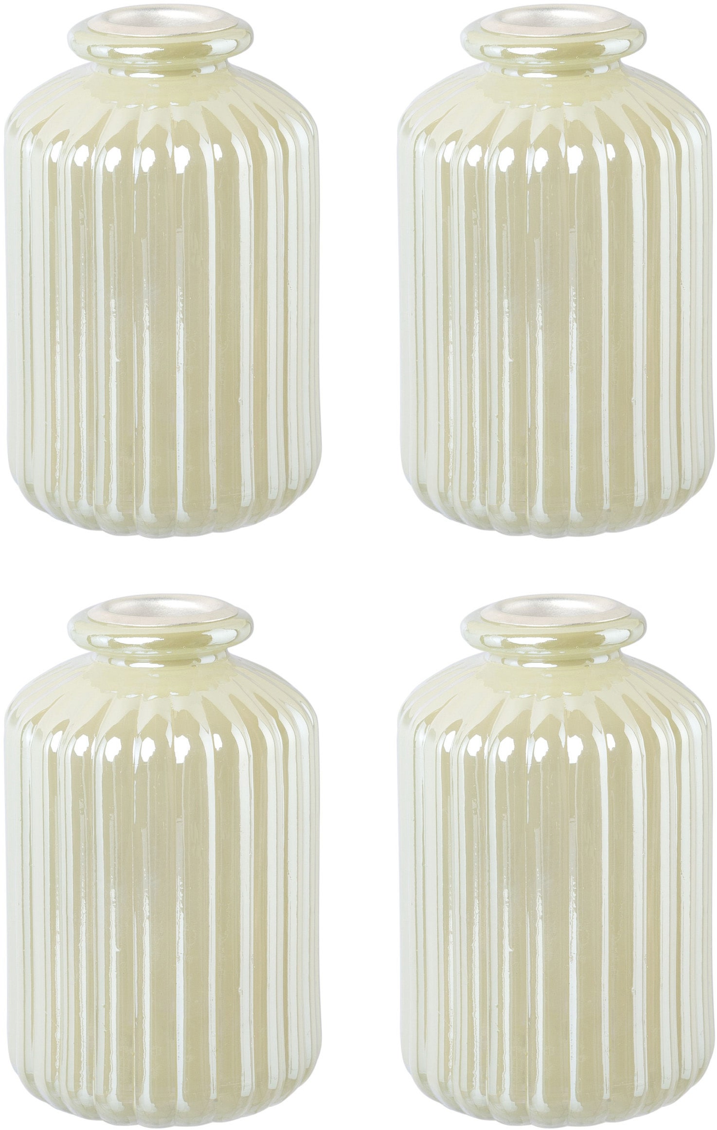 Creativ deco Kerzenhalter "Weihnachtsdeko", (4 St.), Glas mit hübscher Reliefstruktur von Creativ Deco
