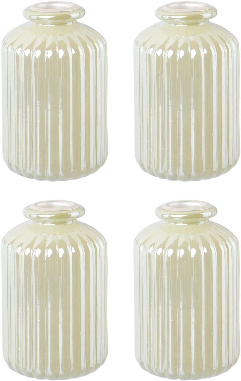 Creativ deco Kerzenhalter "Weihnachtsdeko", (4 St.), Glas mit hübscher Reliefstruktur von Creativ Deco