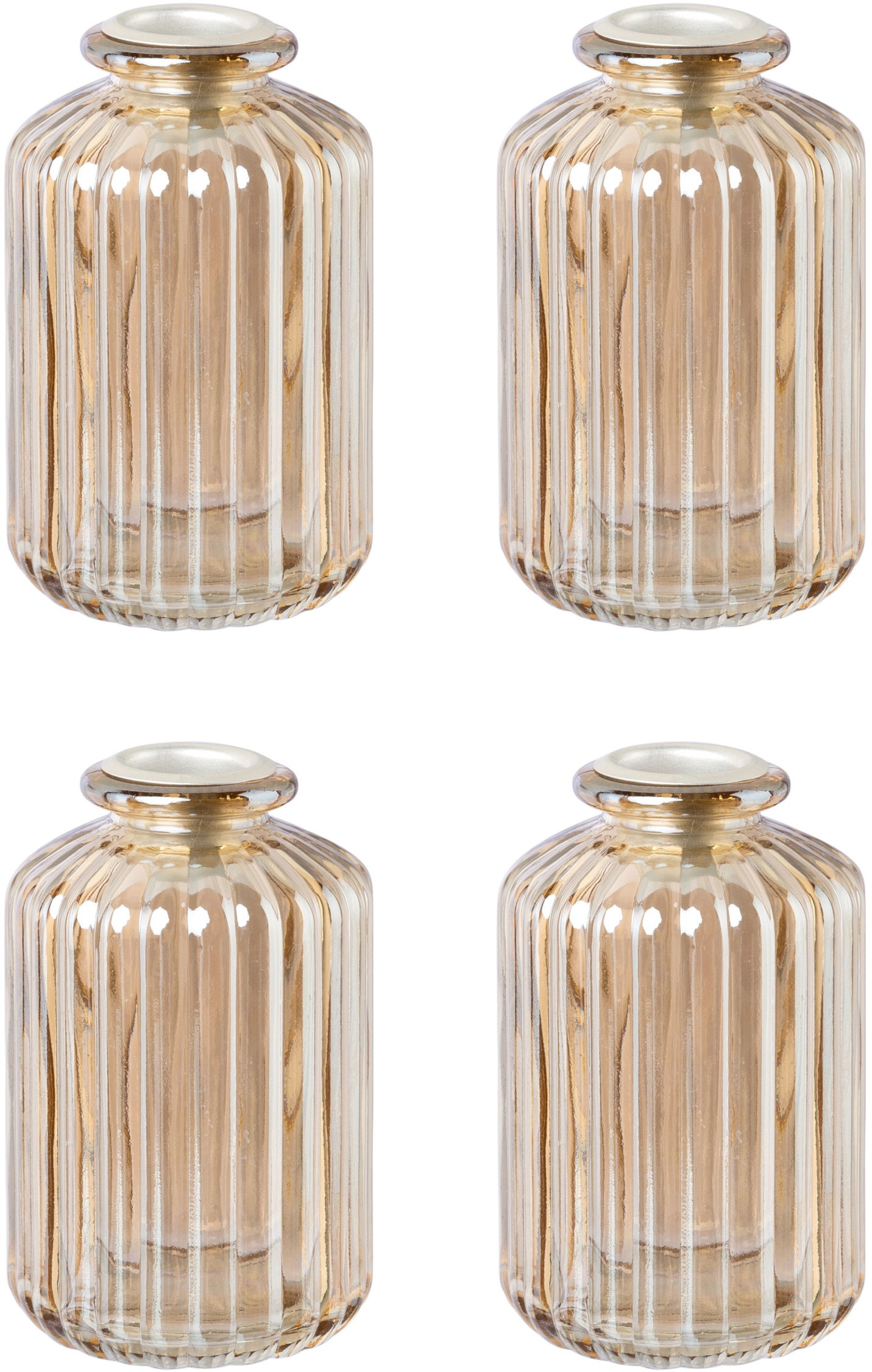 Creativ deco Kerzenhalter "Weihnachtsdeko", (4 St.), Glas mit hübscher Reliefstruktur von Creativ Deco