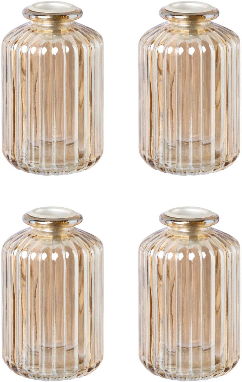 Creativ deco Kerzenhalter "Weihnachtsdeko", (4 St.), Glas mit hübscher Reliefstruktur von Creativ Deco