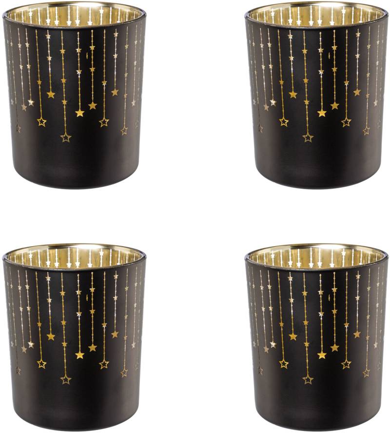 Creativ deco Teelichthalter "Weihnachtsdeko", (4 St.), mit goldfarbener Innenseite von Creativ Deco