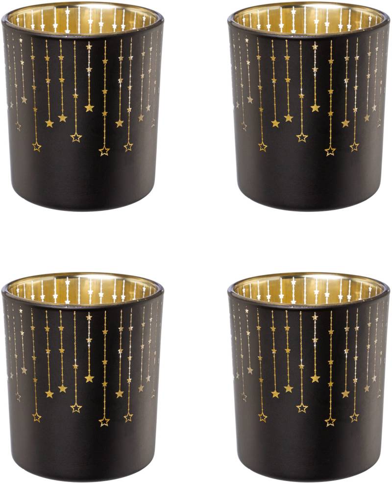 Creativ deco Teelichthalter "Weihnachtsdeko", (4 St.), mit goldfarbener Innenseite von Creativ Deco