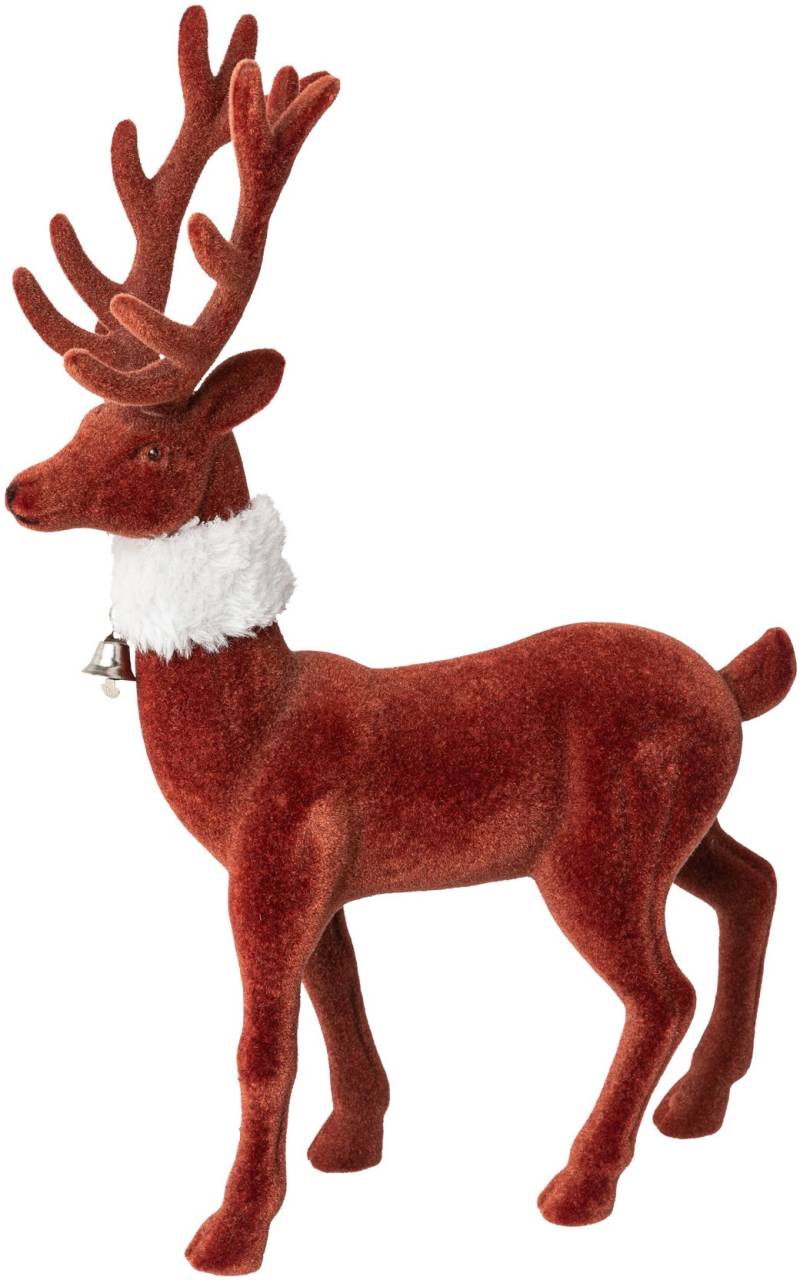 Creativ deco Weihnachtsfigur "Hirsch, Weihnachtsdeko rot", mit feiner Samtoberfläche von Creativ Deco
