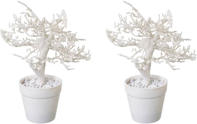 Creativ green Künstlicher Weihnachtsbaum "Weihnachtsdeko" im farblich passenden Topf und mit Glitzer-Optik von Creativ Green