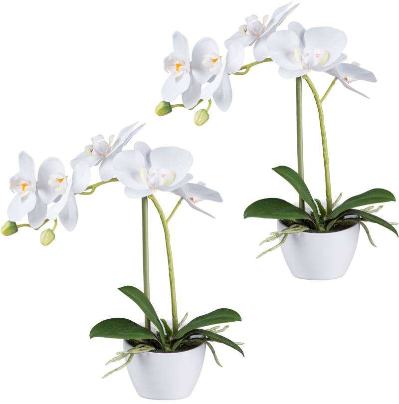 Creativ green Kunstorchidee "Orchidee Phalaenopsis", im weißen Design-Topf von Creativ Green