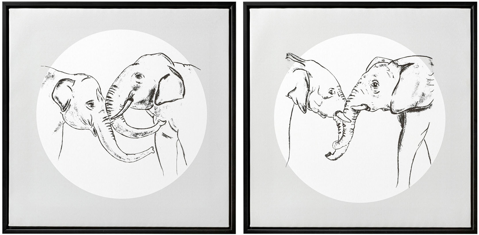 Creativ home Bild mit Rahmen "Deko-Bild Elephants" 2 Stk. tlg. von Creativ Home