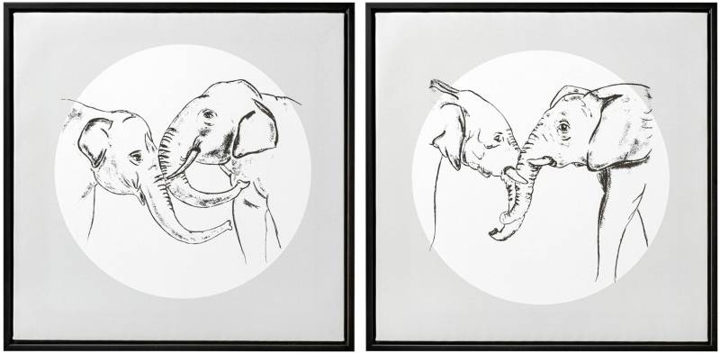 Creativ home Bild mit Rahmen "Deko-Bild Elephants" 2 Stk. tlg. von Creativ Home