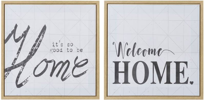 Creativ home Bild mit Rahmen "Deko-Bild HOME" 2 Stk. tlg. von Creativ Home