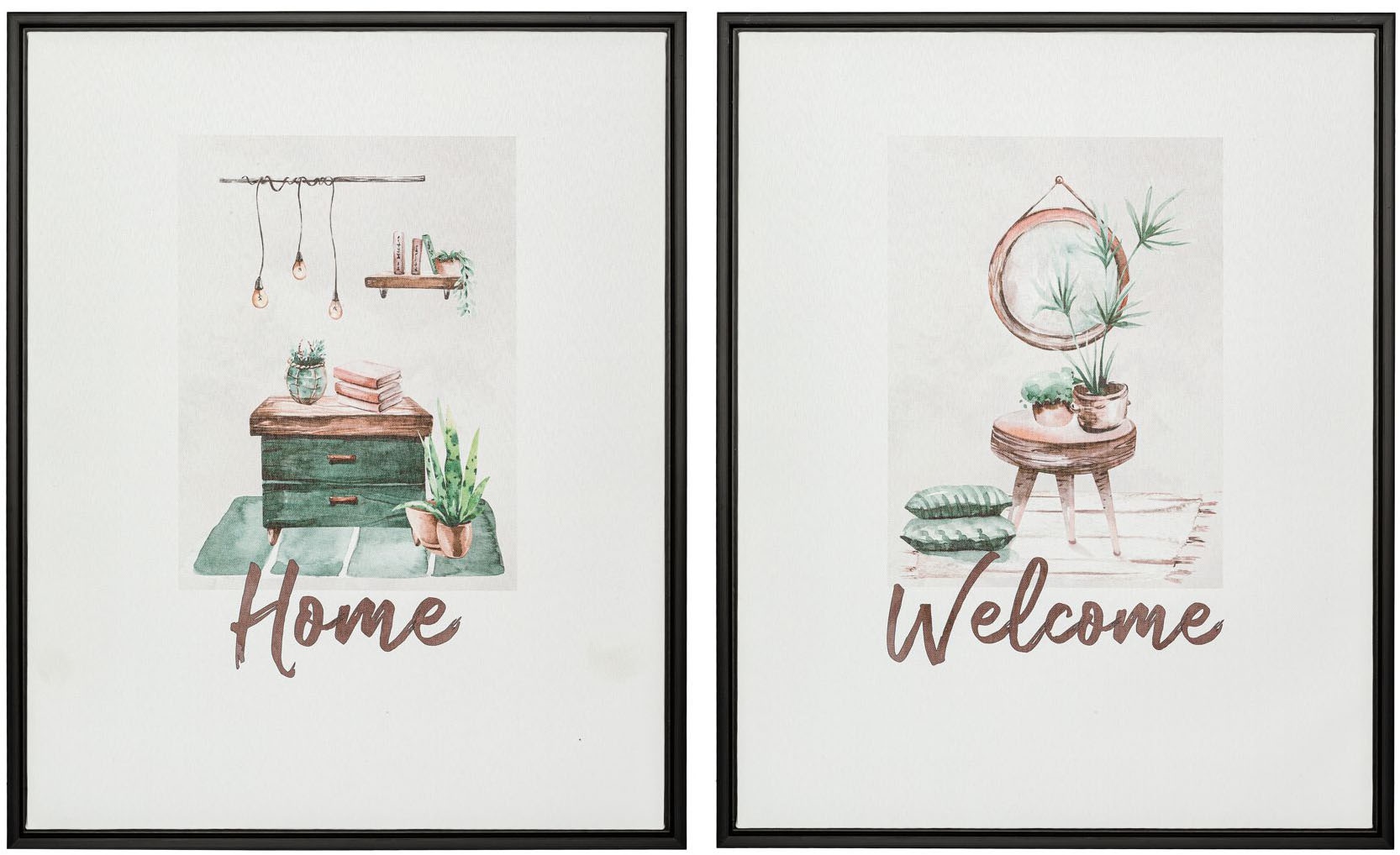 Creativ home Bild mit Rahmen "Deko-Bild Home & Welcome" 2 Stk. tlg. von Creativ Home