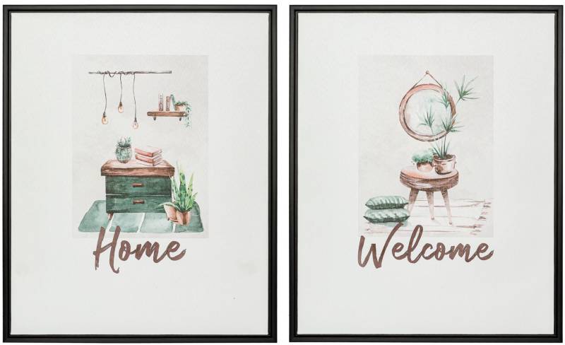 Creativ home Bild mit Rahmen "Deko-Bild Home & Welcome" 2 Stk. tlg. von Creativ Home