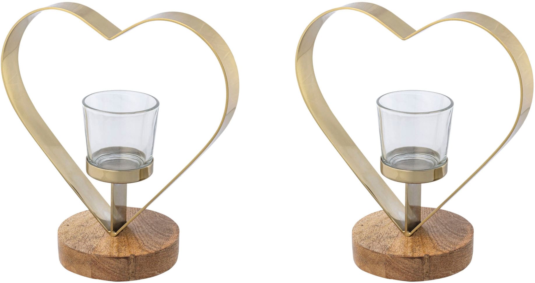 Creativ home Teelichthalter "Kerzenhalter Herz", (Set, 2 St.) von Creativ Home