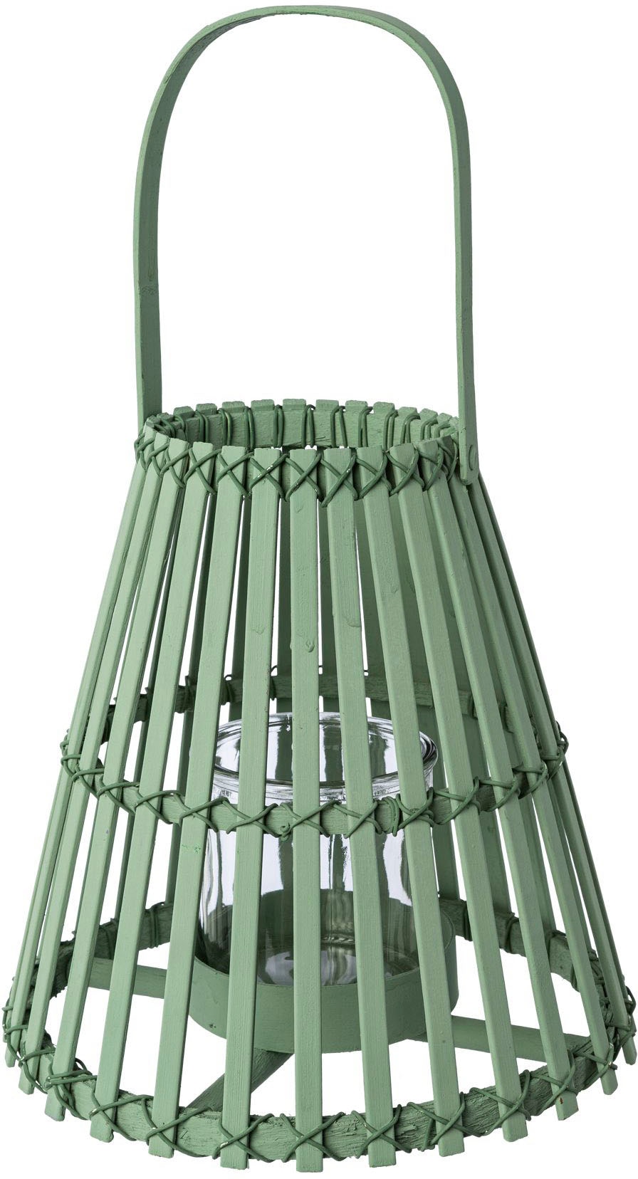 Creativ home Windlicht "Kerzenlaterne Bambus", (1 St.), Kerzenhalter mit Henkel von Creativ Home