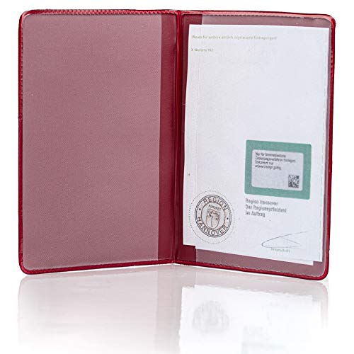 KFZ Schein Schutzhülle PVC 2 Fächer Etui Mappe viele Farben Kartenhülle Fahrzeugschein Hülle Made in Germany … (Bordeaux) von CreativDesign