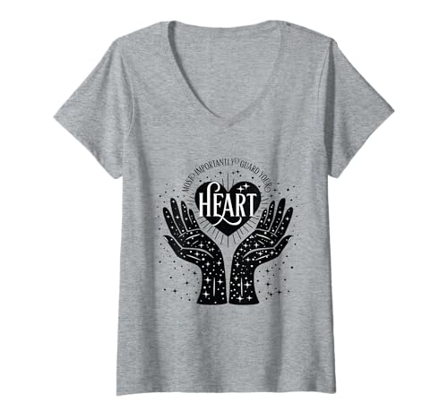Damen Guard Your Heart Himmlische Hände Cosmic Witchy Magical T-Shirt mit V-Ausschnitt Damen Guard Your Heart Himmlische Hände Cosmic Witchy Magical T-Shirt mit V-Ausschnitt von Creative Consciousness