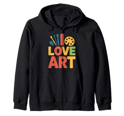I Love Art Malpinsel, Paletten-Design Kapuzenjacke von Creative Expression Art Enthusiast Design