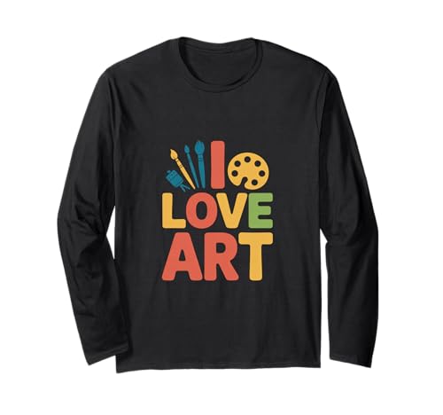 I Love Art Malpinsel, Paletten-Design Langarmshirt von Creative Expression Art Enthusiast Design