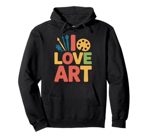 I Love Art Malpinsel, Paletten-Design Pullover Hoodie von Creative Expression Art Enthusiast Design