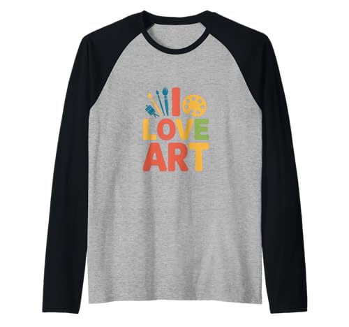 I Love Art Malpinsel, Paletten-Design Raglan von Creative Expression Art Enthusiast Design