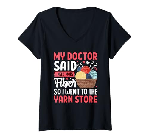 Damen Von Yarn Store Inspired Design My Doctor T-Shirt mit V-Ausschnitt von Creative Expressions