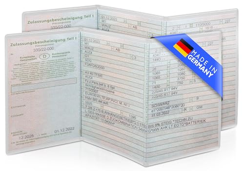 2er Set Fahrzeugschein Hülle für KFZ Schein | 3-teilige transparente und passgenaue Hülle für Fahrzeugschein | Fahrzeugschein Mappe | Führerschein Hülle | Hülle Fahrzeugschein | Made in Germany von Creative Fox