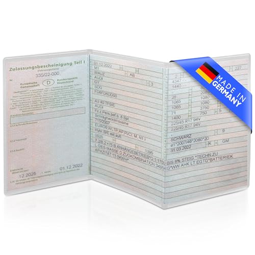 Creative Fox Fahrzeugschein Hülle für KFZ Schein | 3-teilige transparente und passgenaue Hülle für Fahrzeugschein | Fahrzeugschein Mappe | Führerschein Hülle | Hülle Fahrzeugschein | Made in Germany von Creative Fox