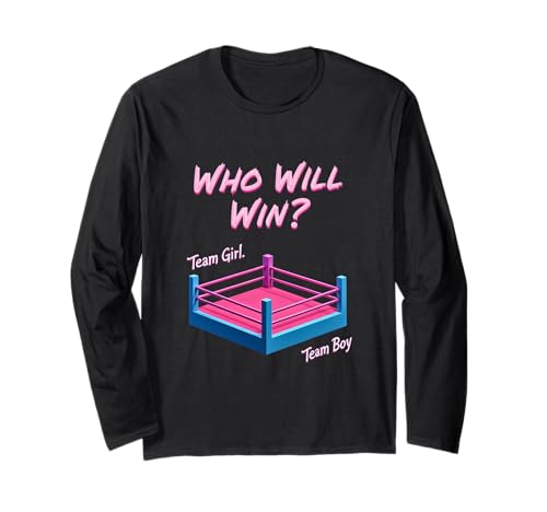 Team Girl vs Team Boy Boxring Gender Reveal Showdown Langarmshirt Team Girl vs Team Boy Boxring Gender Reveal Showdown Langarmshirt von Creative Gender Reveal Apparel for Expecting