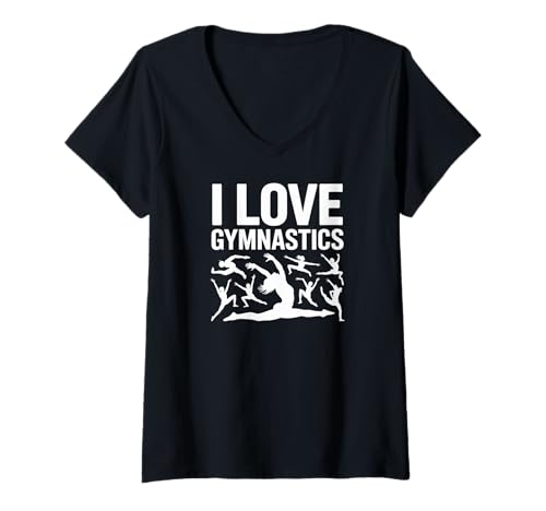 Damen Ich Liebe Gymnastik-Enthusiast Passion Style T-Shirt mit V-Ausschnitt Damen Ich Liebe Gymnastik-Enthusiast Passion Style T-Shirt mit V-Ausschnitt von Creative Gymnastics Enthusiast Passion Apparel