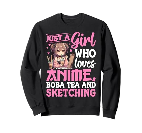 Anime Boba Tea Skizzieren Mädchen Pastell Kunst Design Sweatshirt Anime Boba Tea Skizzieren Mädchen Pastell Kunst Design Sweatshirt von Creative Kawaii Artist Wear