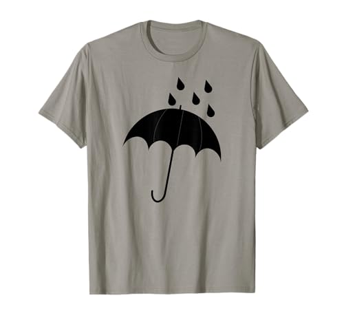 Schwarzer Regenschirm mit Regentropfen T-Shirt Schwarzer Regenschirm mit Regentropfen T-Shirt von Creative Rain