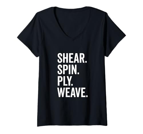 Damen Kunstliebhaber aus Shear Spin Ply Weave T-Shirt mit V-Ausschnitt Damen Kunstliebhaber aus Shear Spin Ply Weave T-Shirt mit V-Ausschnitt von Creative Threads for Unique Textile Art Lovers