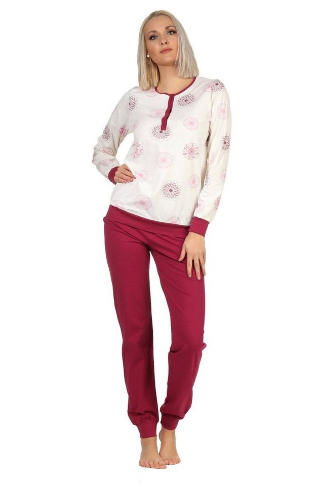 Creative by Normann Pyjama Damen Schlafanzug langarm Pyjama mit Bündchen - 202 10 105 von Creative by Normann