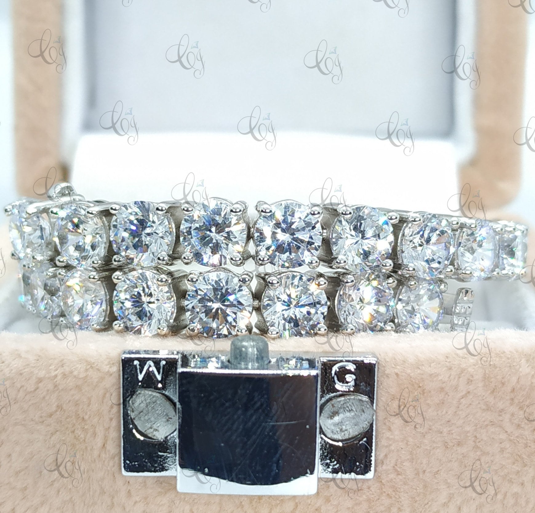 6, 5 Mm Rundes Exzellentes Geschnittenes Tennisarmband Aus Massivem 925 Sterling Silber - Unisex Tennisarmband Rundschliff Alle Größen von CreativeByChirag