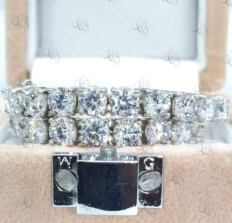 6, 5 Mm Rundes Exzellentes Geschnittenes Tennisarmband Aus Massivem 925 Sterling Silber - Unisex Tennisarmband Rundschliff Alle Größen von CreativeByChirag