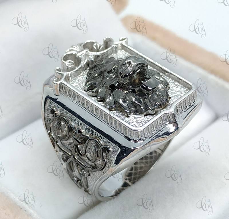 Löwe Kopf Verlobungsring Biker Aus Massivem 925 Sterling Silber - Einzigartige Geschenke Für Ihn Cocktail Party Ring Löwe Signet von CreativeByChirag