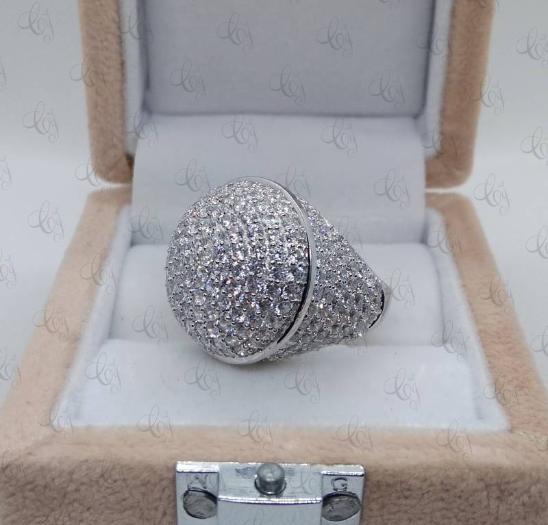 Neuer Herren 8.00 Karat Weiß Rundschliff Cz Big Cap Pinky Ring Verlobung Jubiläumsring in Massivem 925 Sterling Silber Geschenk Für Ihn - Cocktail von CreativeByChirag