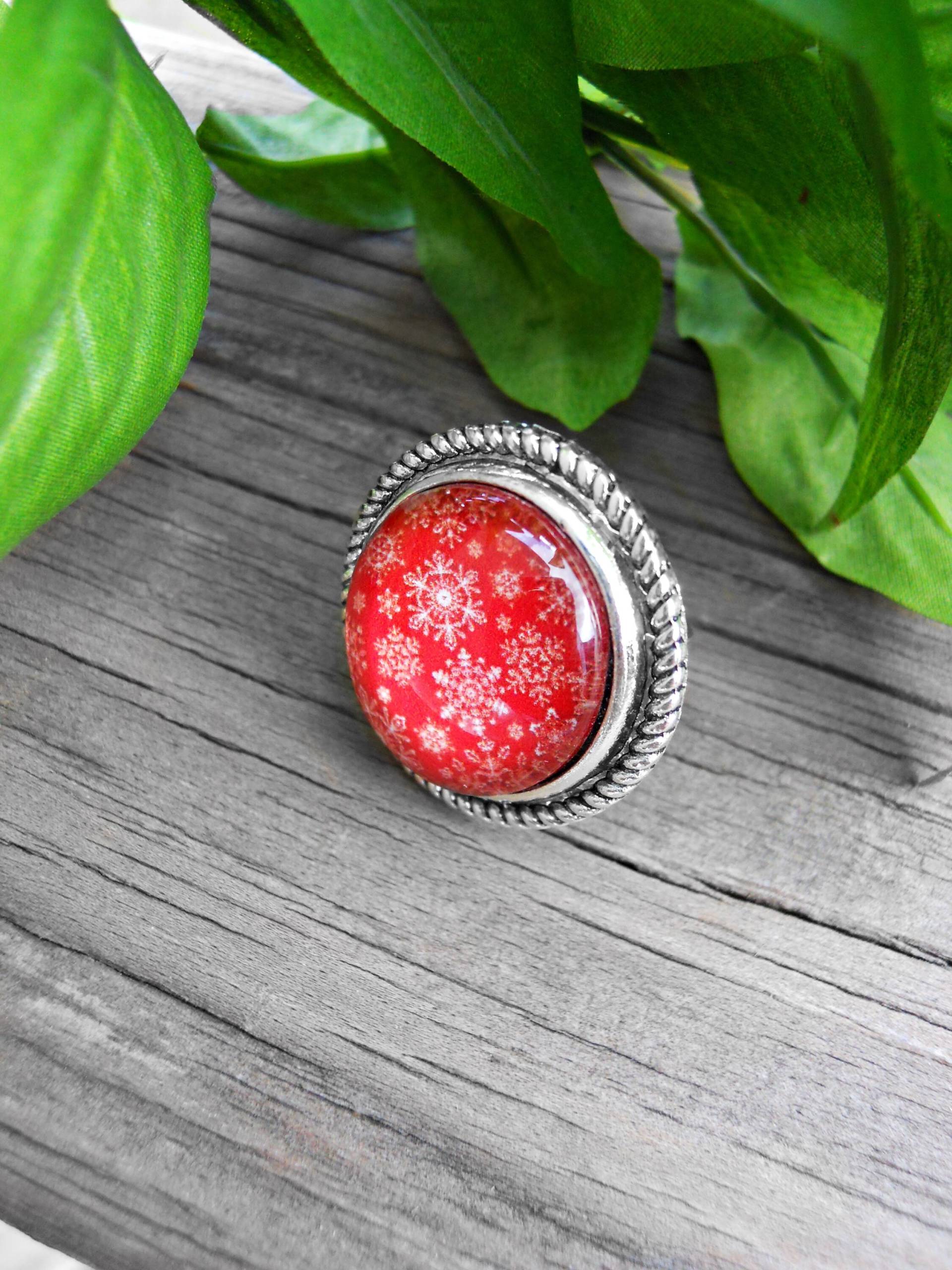 Rot Schneeflocke Ring Einstellbar Antique Silber Finish Urlaub Schmuck Rot Schneeflocke Ring Einstellbar Antique Silber Finish Urlaub Schmuck von CreativeByrdieDesign