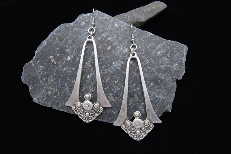Antike Silber Statement Ohrringe Avantgarde Ohrhänger von CreativeCherryTree