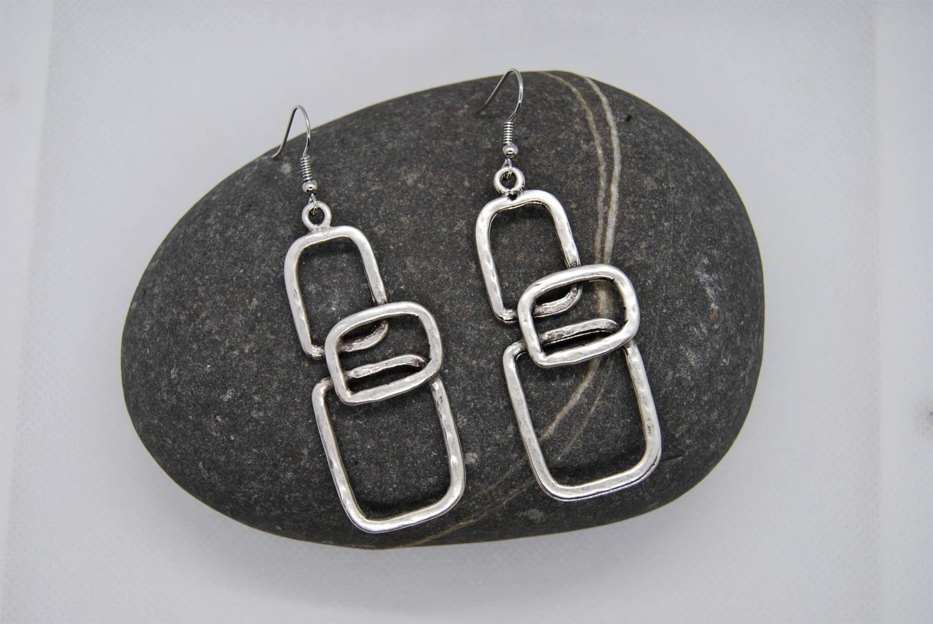 Antike Silberne Abstrakte Baumeln Ohrringe Boho Statement Schmuck von CreativeCherryTree