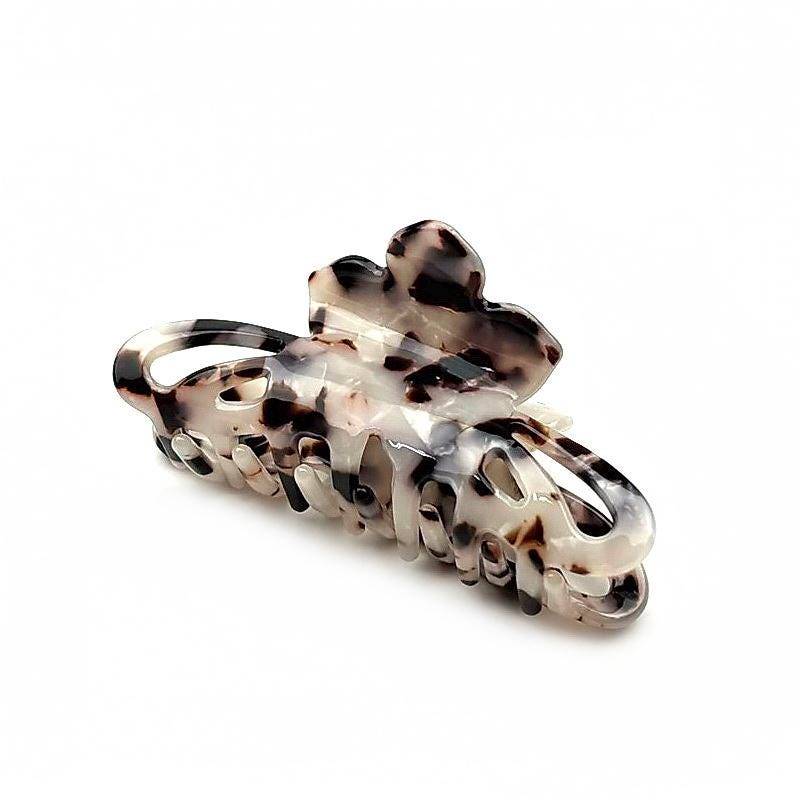 8 cm Lange Haarspange Mit Blumenmotiv, Schildpattmuster, Aus Acetat von CreativeCornerParis