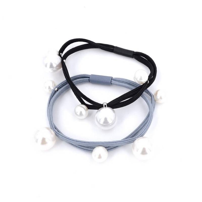 Haargummis Mit 5 Nietenperlen Schwarz/Blau von CreativeCornerParis